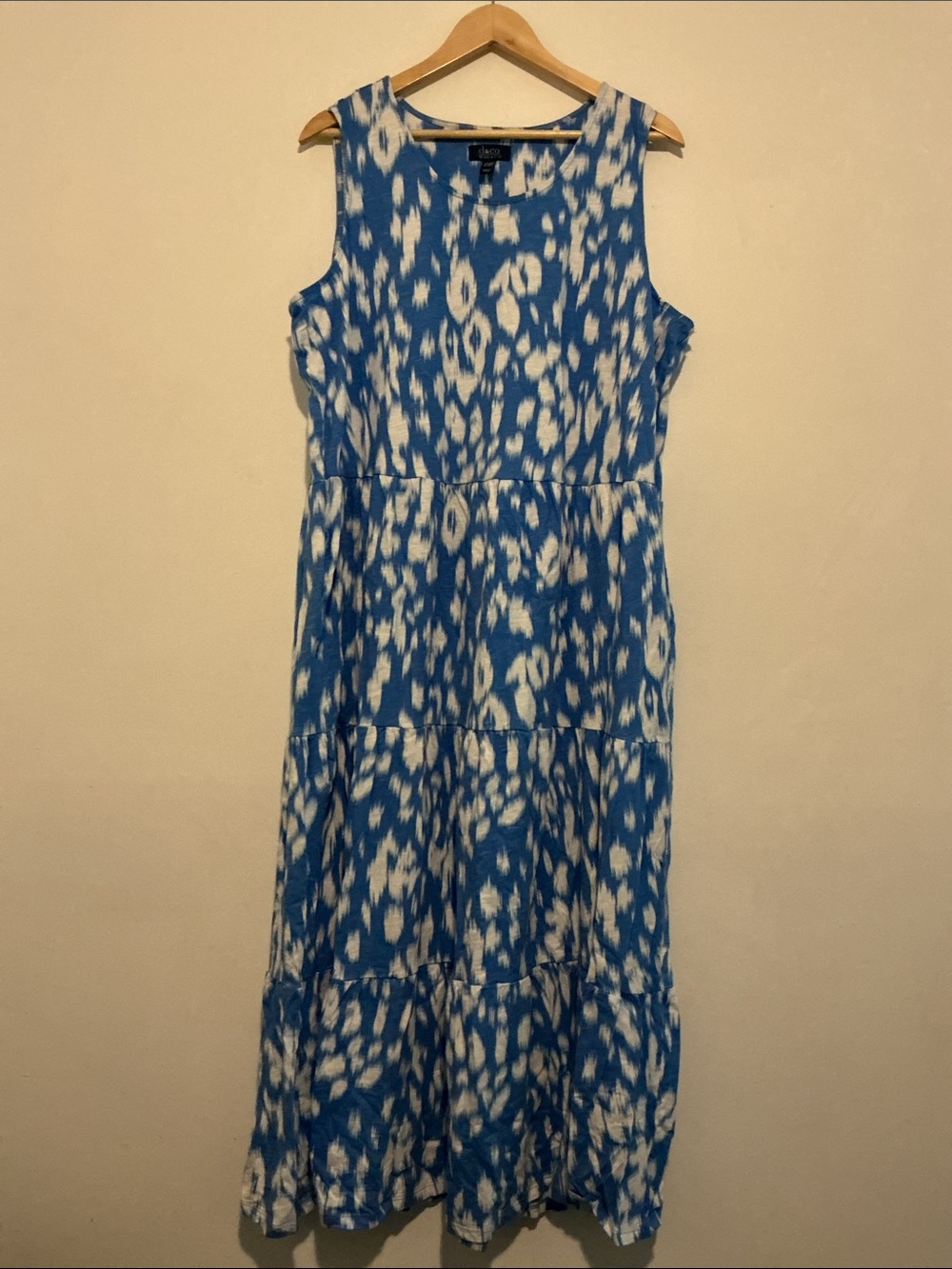 D&CO BEACH TIERED DRESS WITH POCKETS - 2X (2XT) Casual Maxi